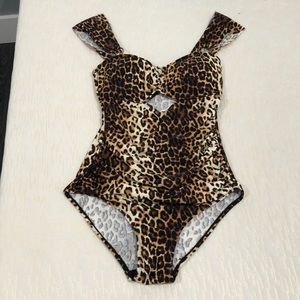Animal print one piece bathing suit